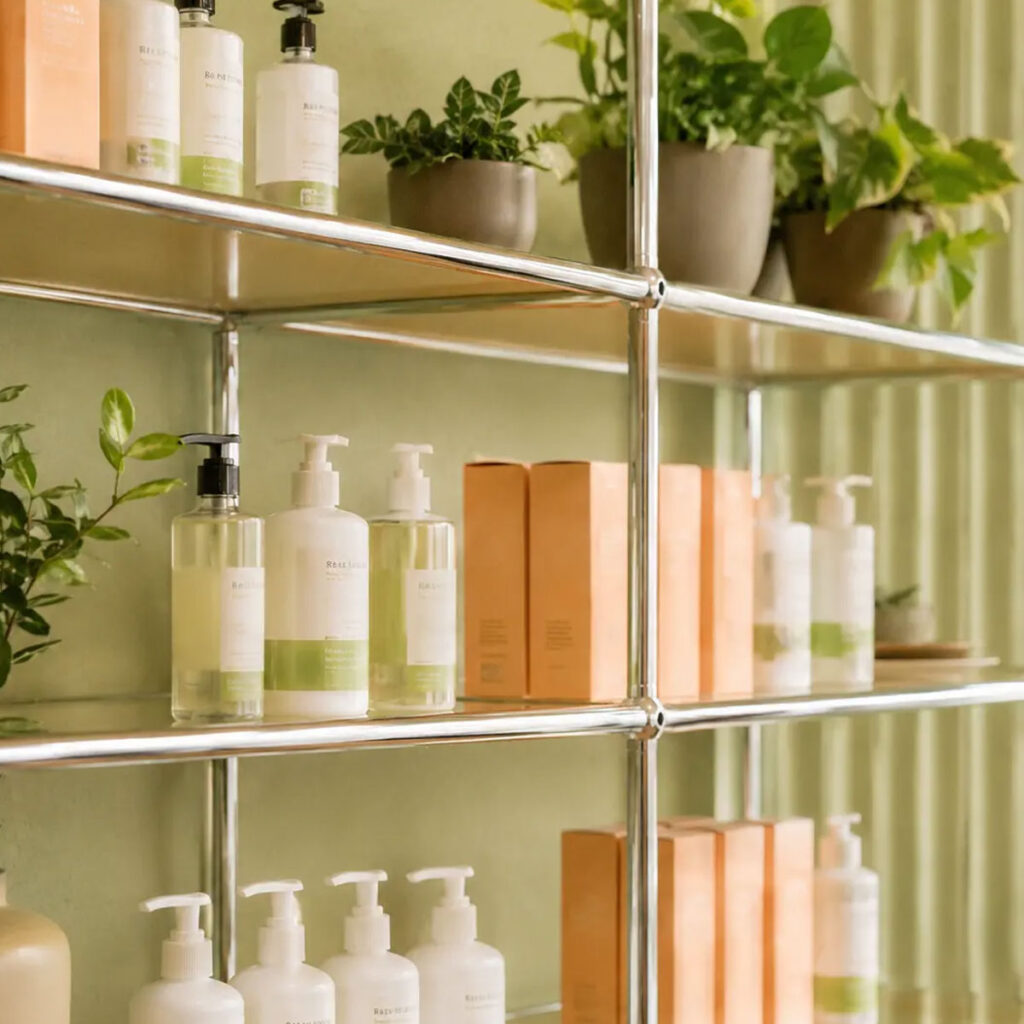 Regal-Details vom Apotheken-Design
